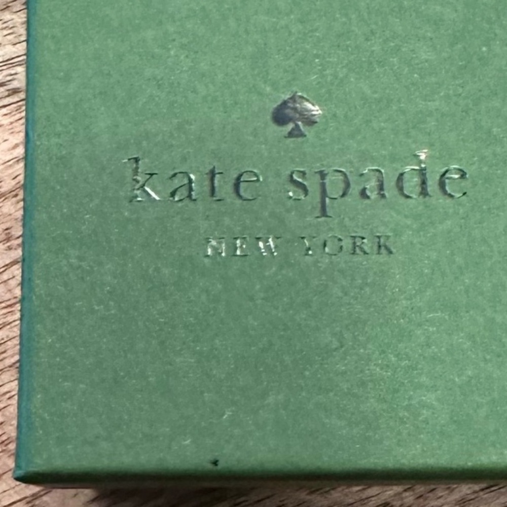 kate spade Gold Tone Earrings with Emerald Green Stones - Picture 4 of 5